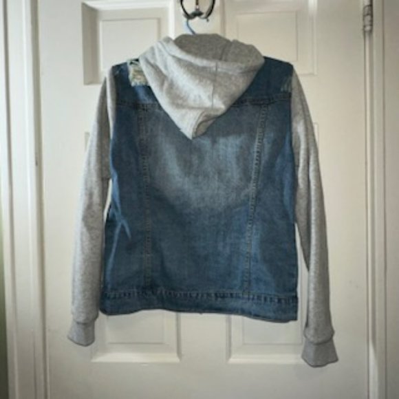 Distressed Vintage Jean Jacket Hoodie Combo - Picture 11 of 13